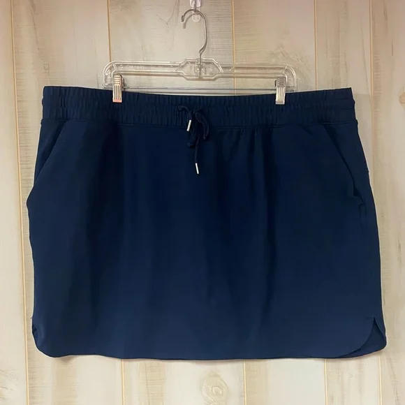 Zac & Rachel Navy Blue Drawstring Elastic Waist Pocket Skorts Sz 2X - Picture 1 of 7
